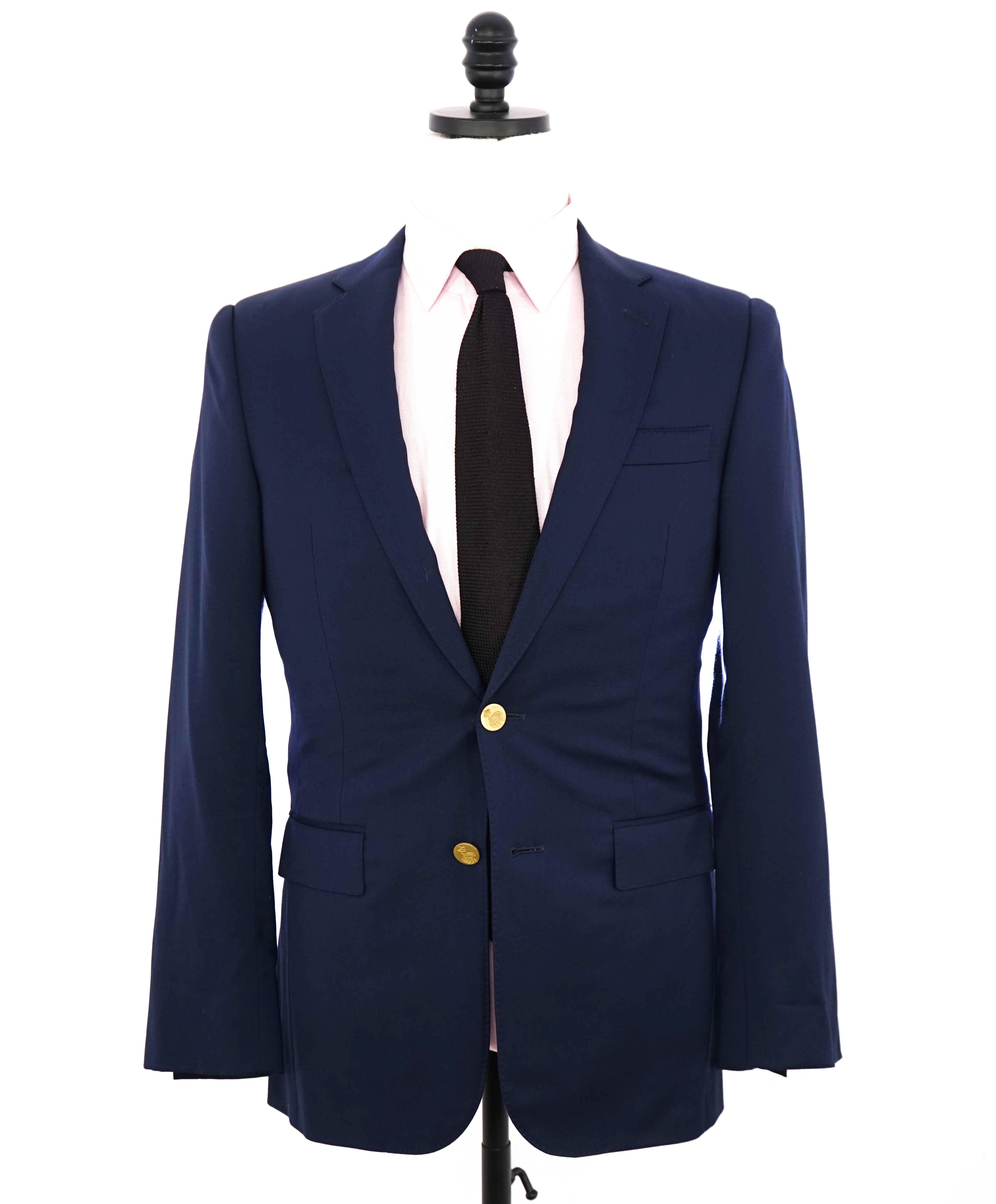 $2,395 RALPH LAUREN PURPLE LABEL - Wool Gold Button Classic Blazer - 36R