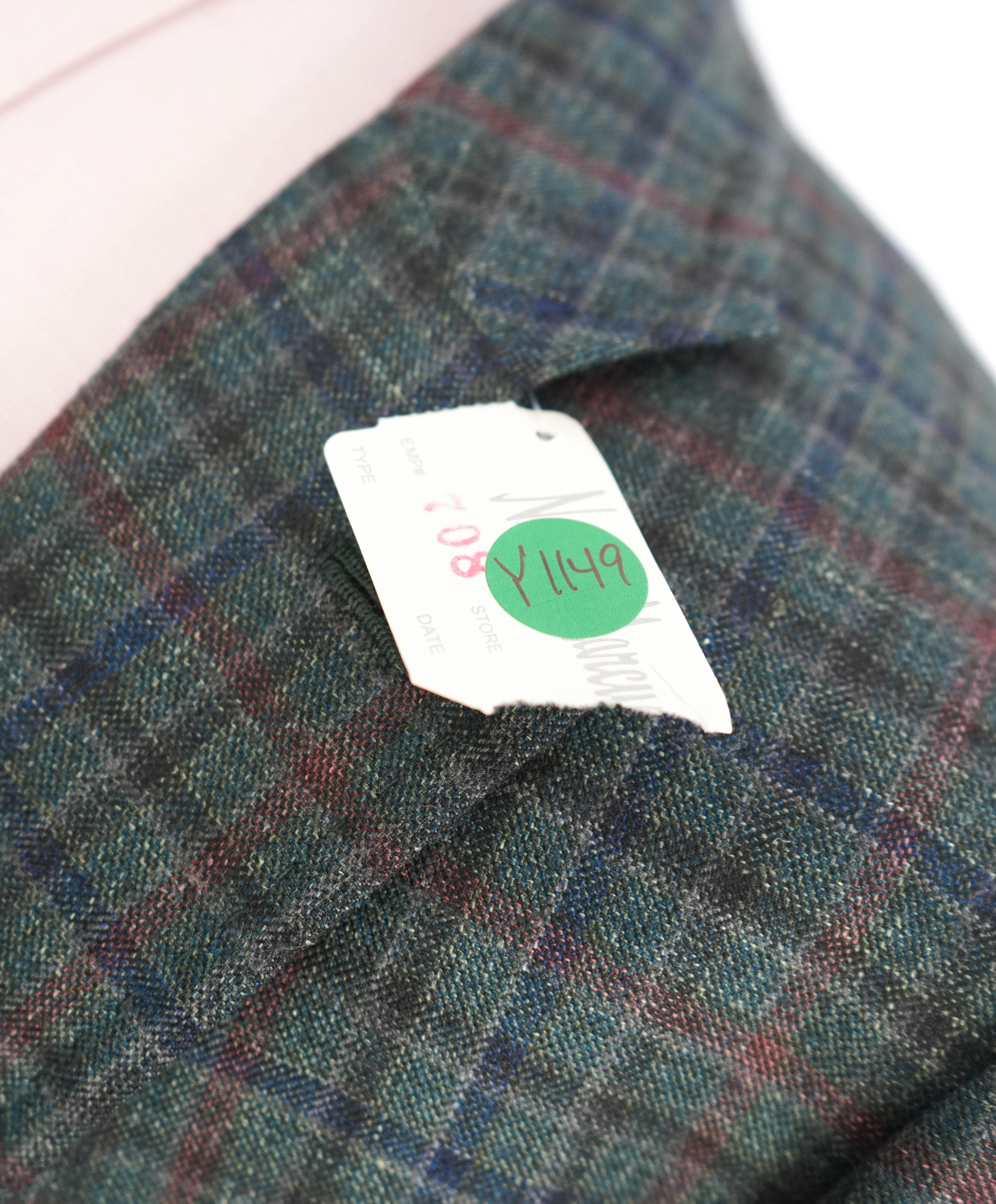 ISAIA - Green "Teal/Brown" Bold Check Plaid "Delain Select" Blazer W LOGO- 40R