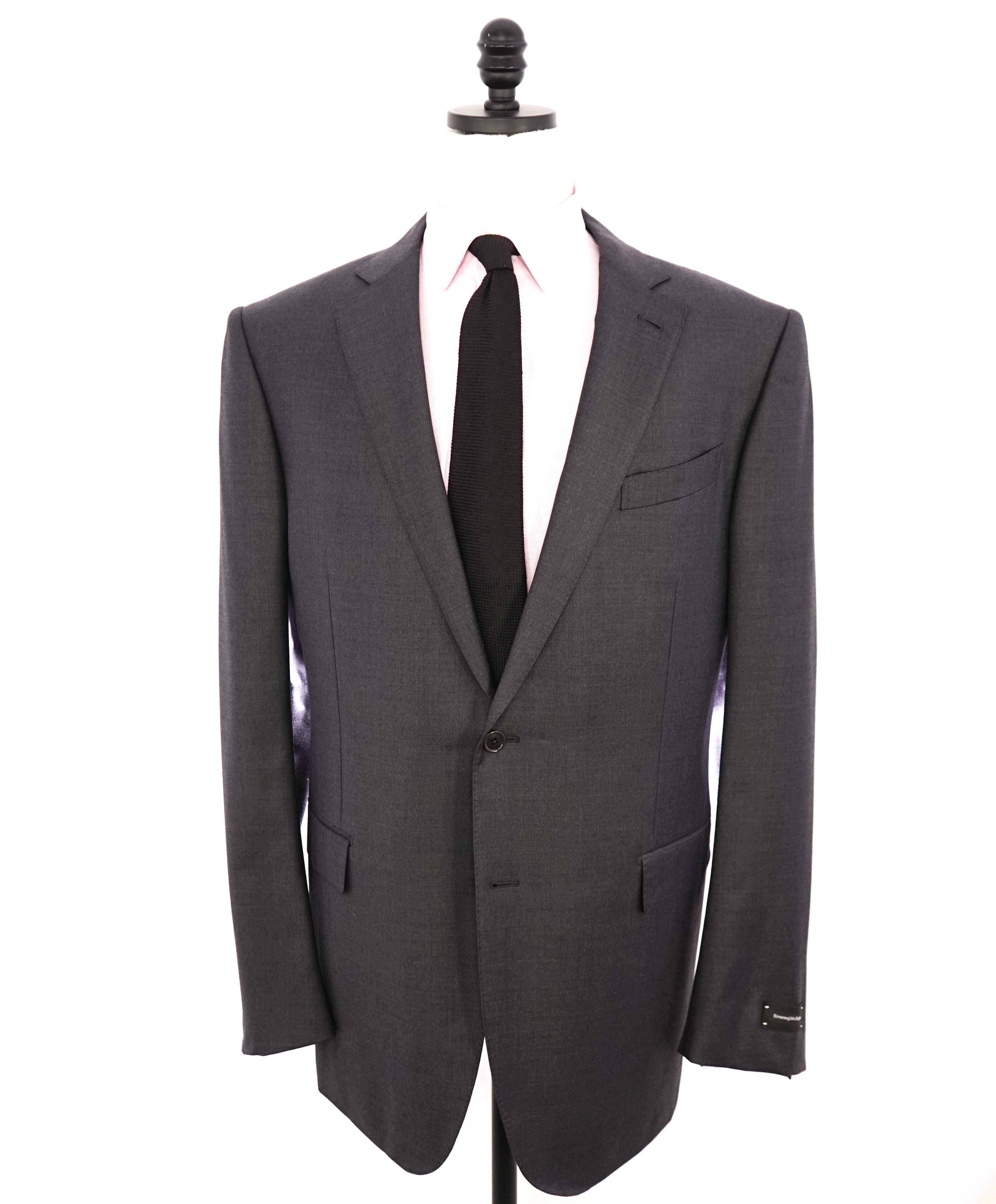 $3,295 ERMENEGILDO ZEGNA -"TROFEO" Solid GRAY Closet Staple Blazer - 48L