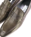 $850 SALVATORE FERRAGAMO - “GOLIATH" Gancini Embossed Loafer Gray Leather - 9