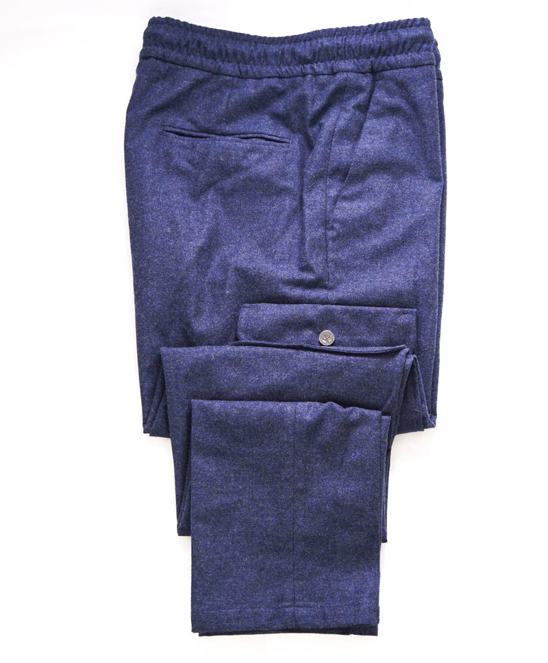 ISAIA - Wool & CASHMERE *JOGGER/CARGO* Blue Pants Flat Front - 31W (48EU)