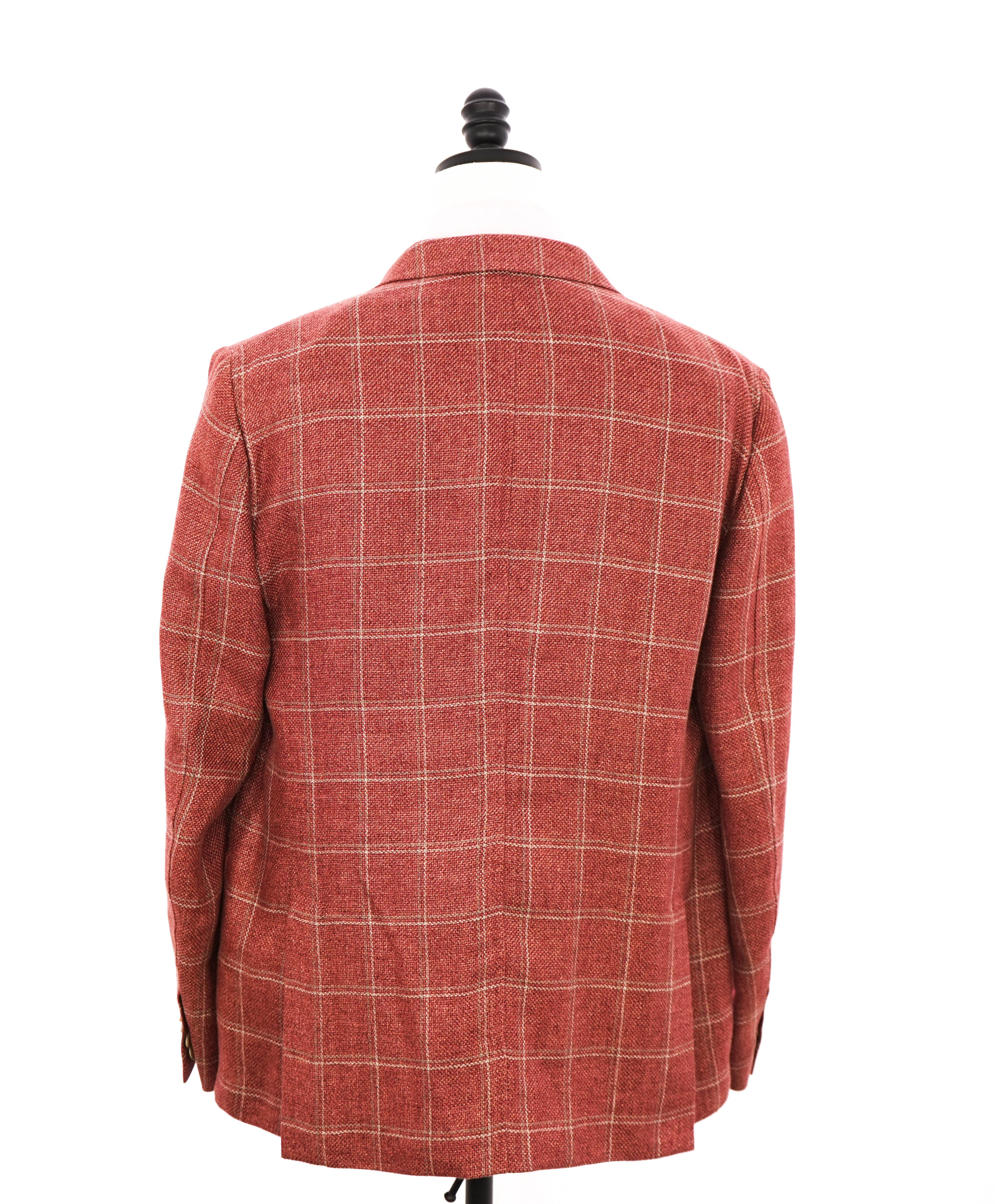 $1,595 CORNELIANI - Pink/Red LINEN/WOOL Logo  Blazer - 40R