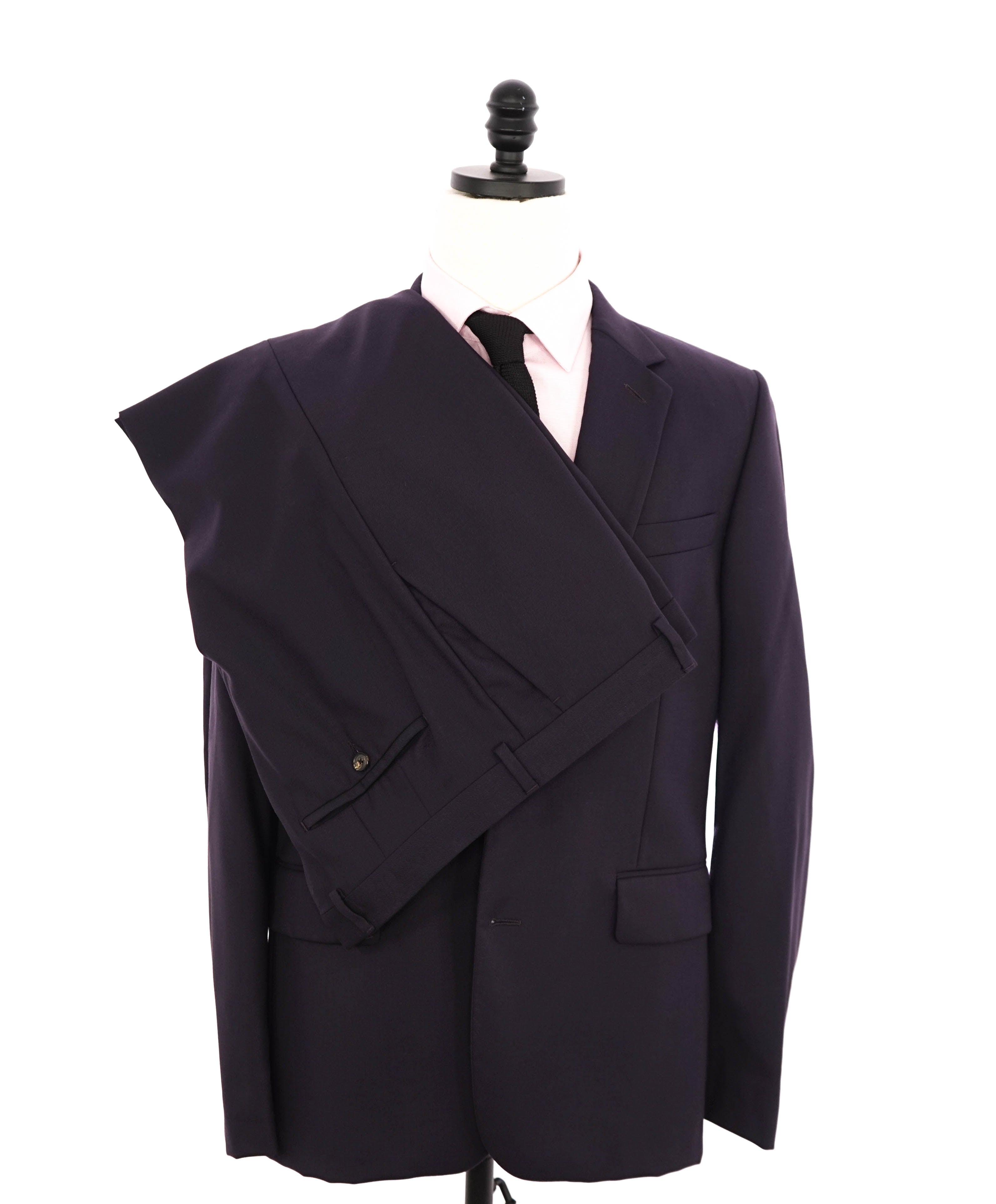 PAUL SMITH - Wool “SOHO Solid Plum/Purple 2-Button Wool Suit- 40R