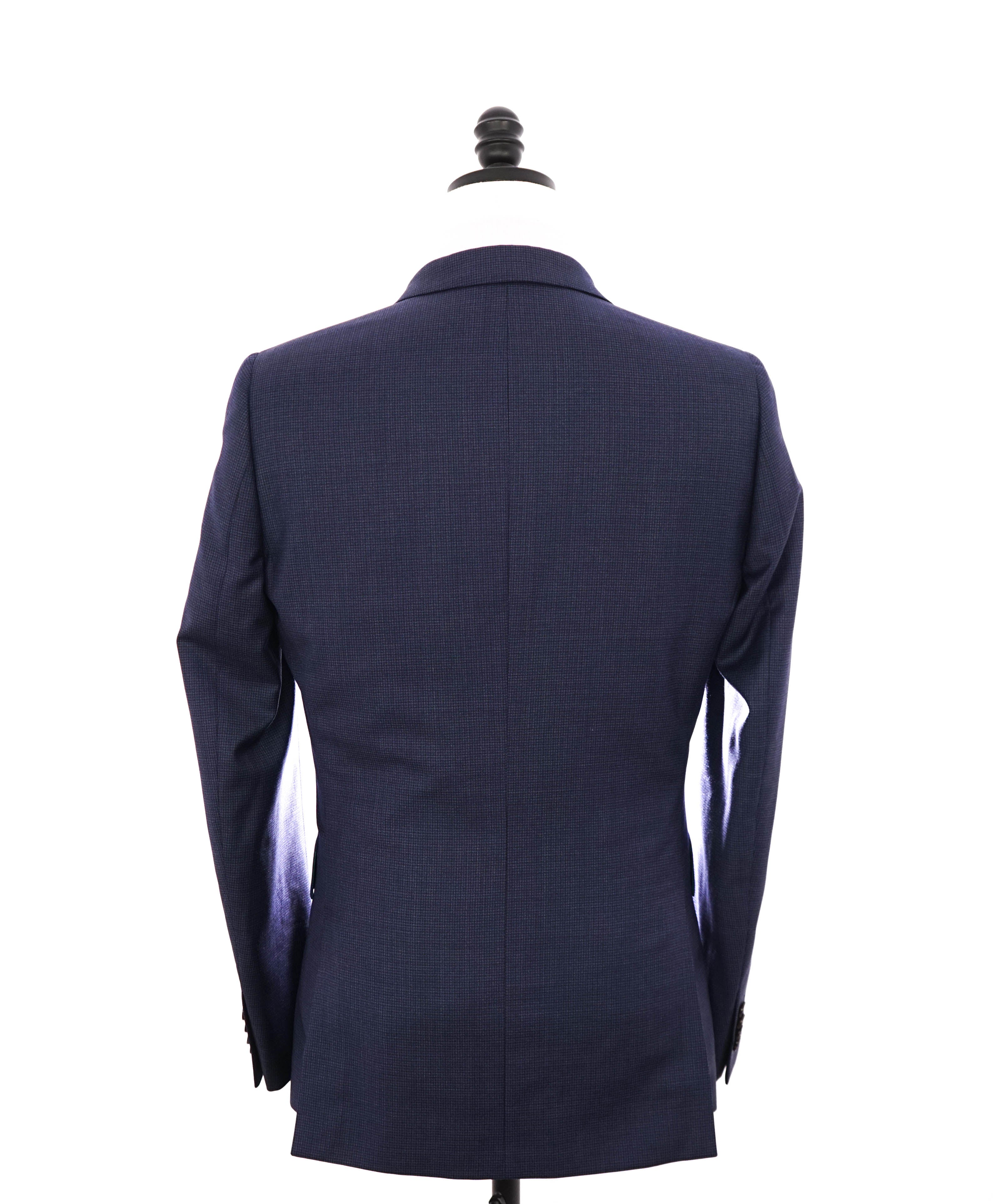 PAUL SMITH - Wool “SOHO" Blue Mini Check 2-Button Wool Suit- 36R