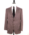 $3,295 ERMENEGILDO ZEGNA - *CASHMERE* Cotton Burgundy Birdseye Peak Blazer- 44R