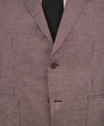 $3,295 ERMENEGILDO ZEGNA - *CASHMERE* Cotton Burgundy Birdseye Peak Blazer- 44R