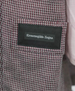 $3,295 ERMENEGILDO ZEGNA - *CASHMERE* Cotton Burgundy Birdseye Peak Blazer- 44R