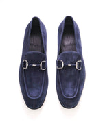 $960 ERMENEGILDO ZEGNA - Navy Blue Suede Bit Loafers - 10.5 US (9.5 EU)