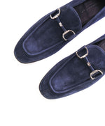 $960 ERMENEGILDO ZEGNA - Navy Blue Suede Bit Loafers - 10.5 US (9.5 EU)