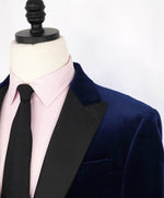 $2,195 ARMANI COLLEZIONI - Blue Velvet Dinner Jacket Peak Lapel Blazer - 42L