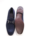 $960 ERMENEGILDO ZEGNA - Navy Blue Suede Bit Loafers - 10.5 US (9.5 EU)