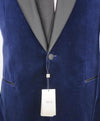 $2,195 ARMANI COLLEZIONI - Blue Velvet Dinner Jacket Peak Lapel Blazer - 42L