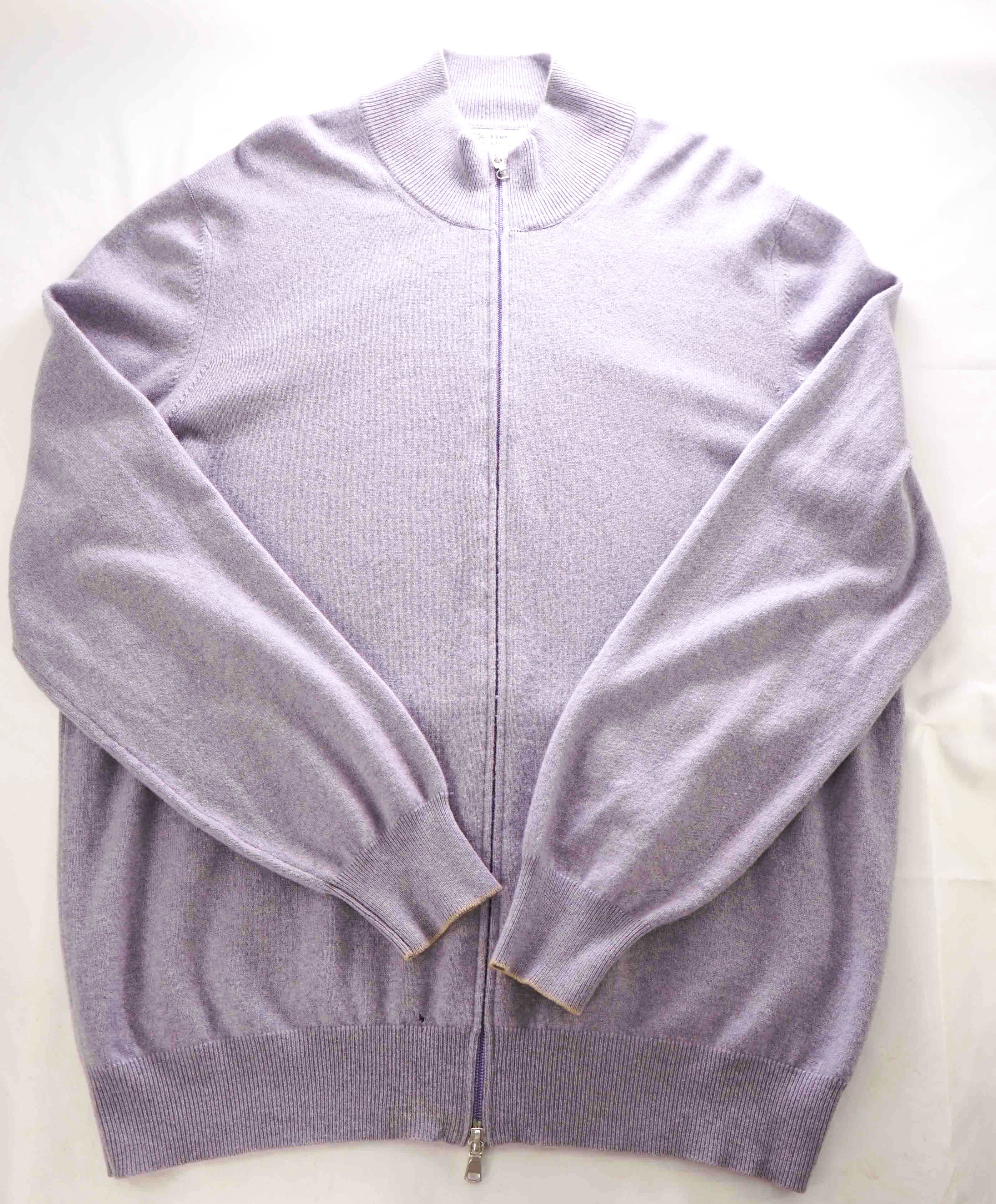 $1,495 BRUNELLO CUCINELLI - *PURE CASHMERE* Lavender Zip Sweater- 56 (XXL)