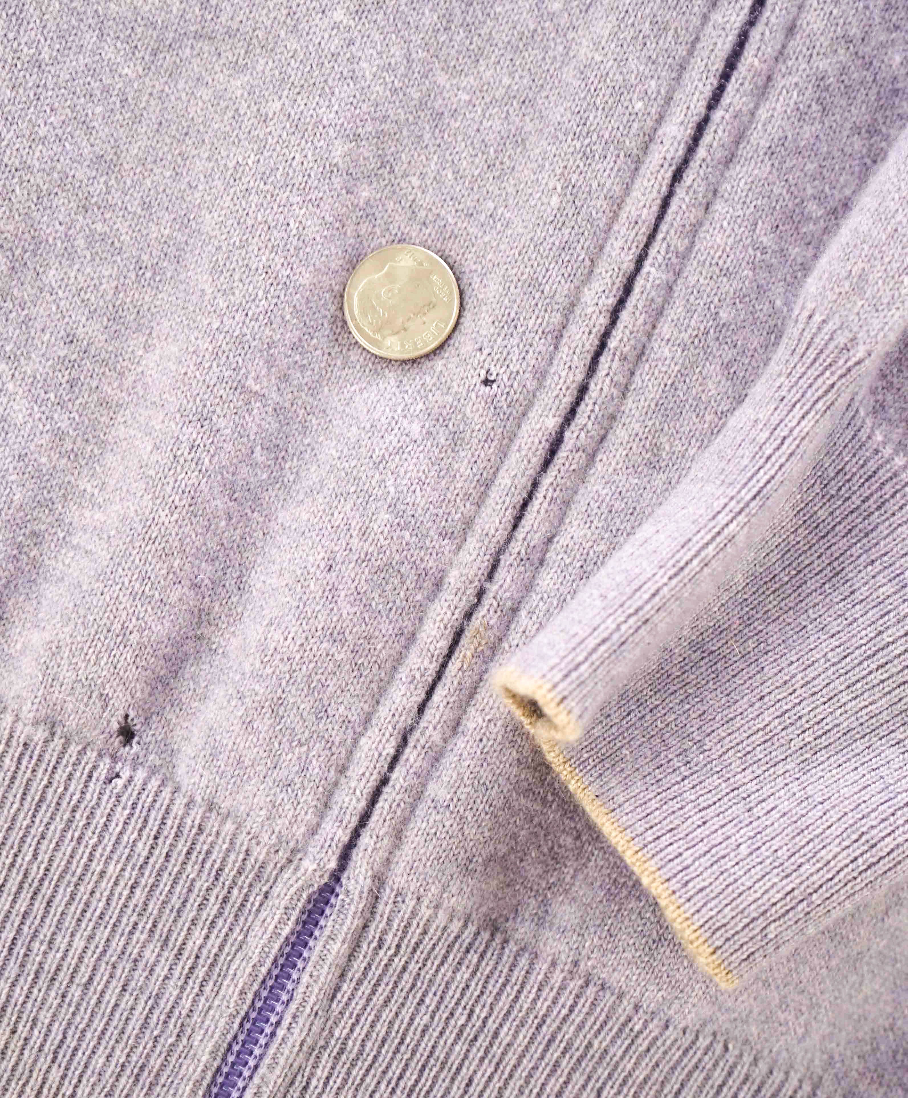 $1,495 BRUNELLO CUCINELLI - *PURE CASHMERE* Lavender Zip Sweater- 56 (XXL)