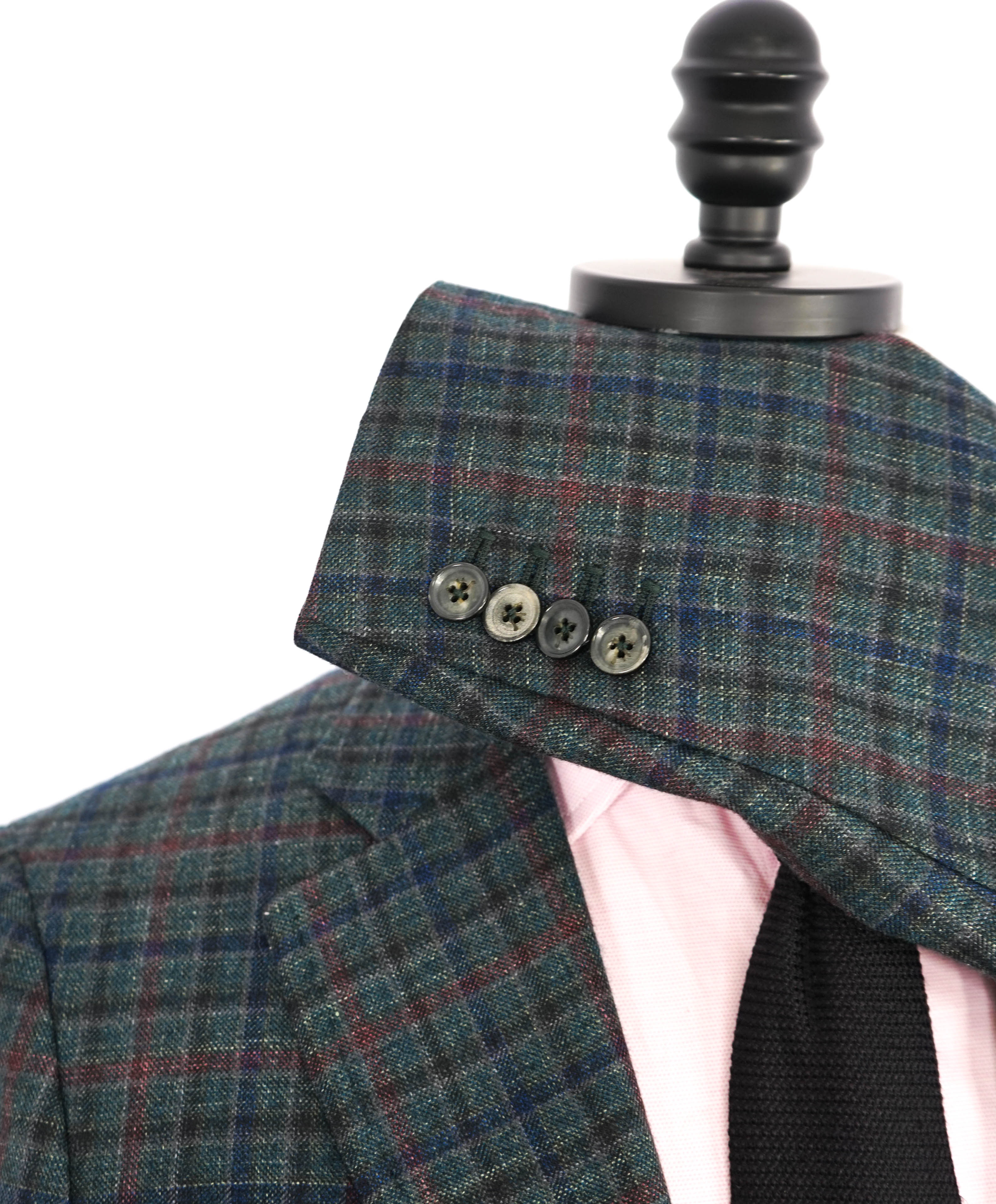 ISAIA - Green "Teal/Brown" Bold Check Plaid "Delain Select" Blazer W LOGO- 40R