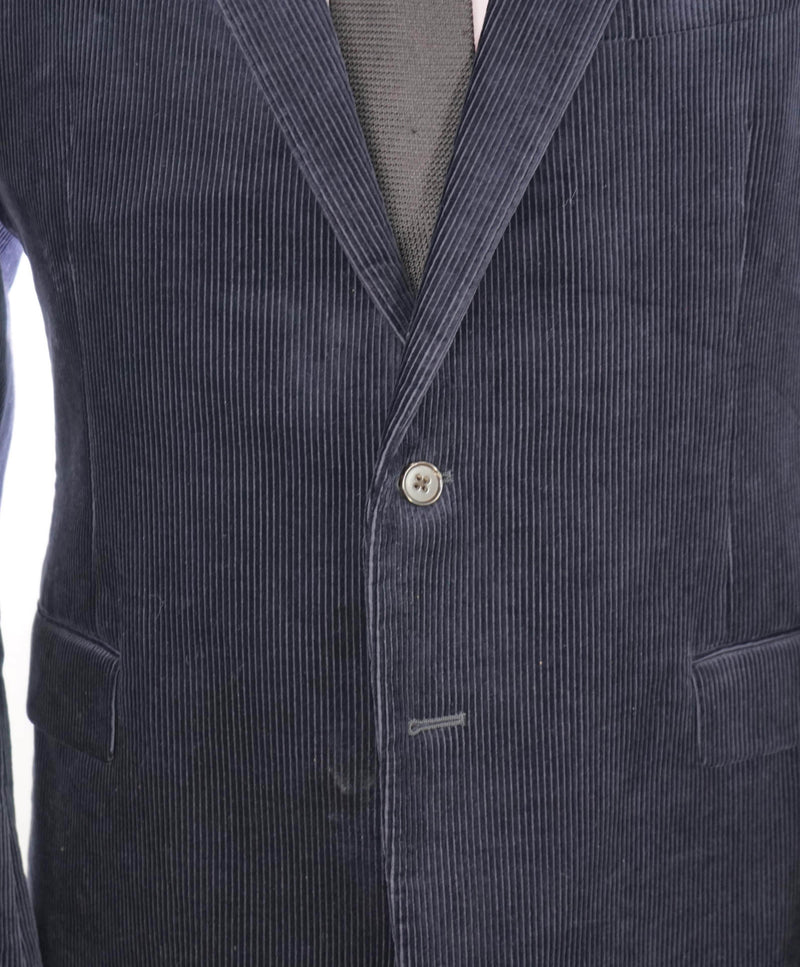 $2,395 RALPH LAUREN PURPLE LABEL - Navy Blue Corduroy Blazer - 44R