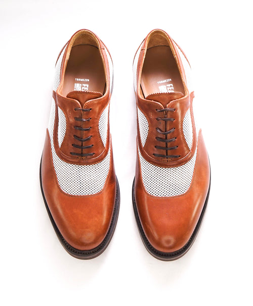 $1,250 SALVATORE FERRAGAMO - "TRAMEZZA" Golf Inspired Mixed-Media Oxford - 11 EE US