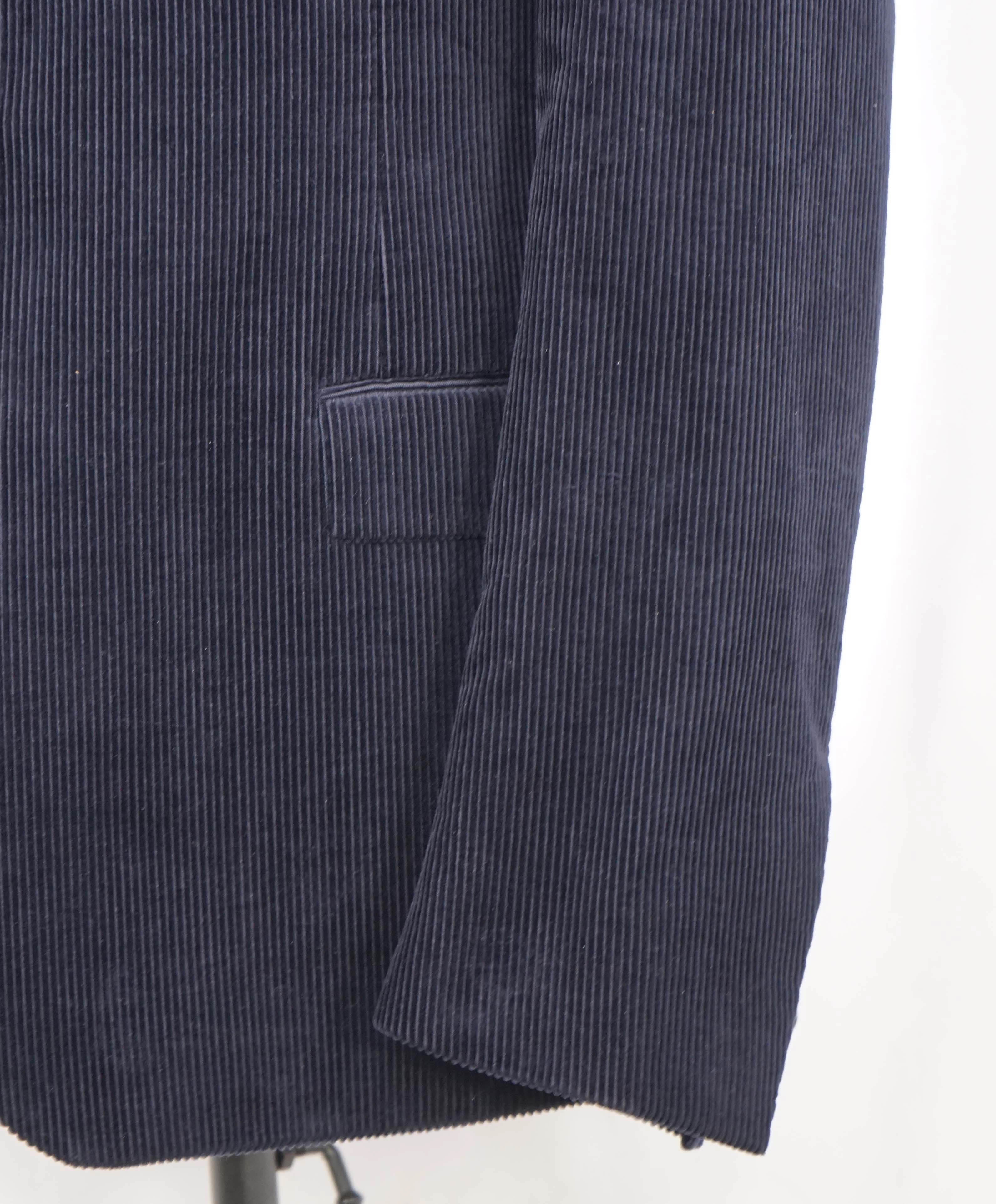 $2,395 RALPH LAUREN PURPLE LABEL - Navy Blue Corduroy Blazer - 44R