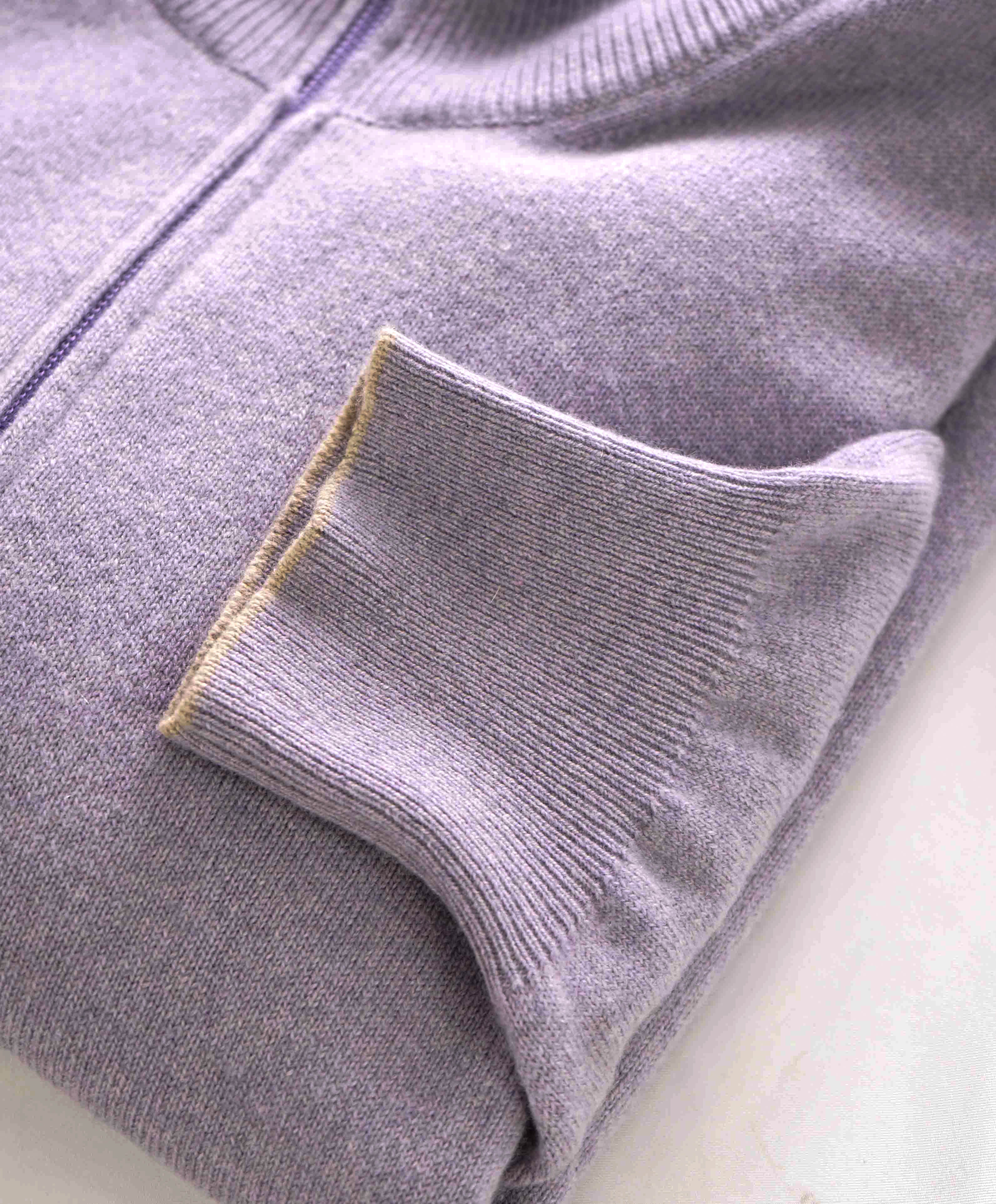 $1,495 BRUNELLO CUCINELLI - *PURE CASHMERE* Lavender Zip Sweater- 56 (XXL)