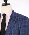 $1,895 CANALI - Mid Blue Wool/Silk/Linen Check Plaid Blazer - 40R