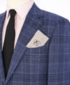 $1,895 CANALI - Mid Blue Wool/Silk/Linen Check Plaid Blazer - 40R