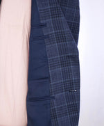 $1,895 CANALI - Mid Blue Wool/Silk/Linen Check Plaid Blazer - 40R