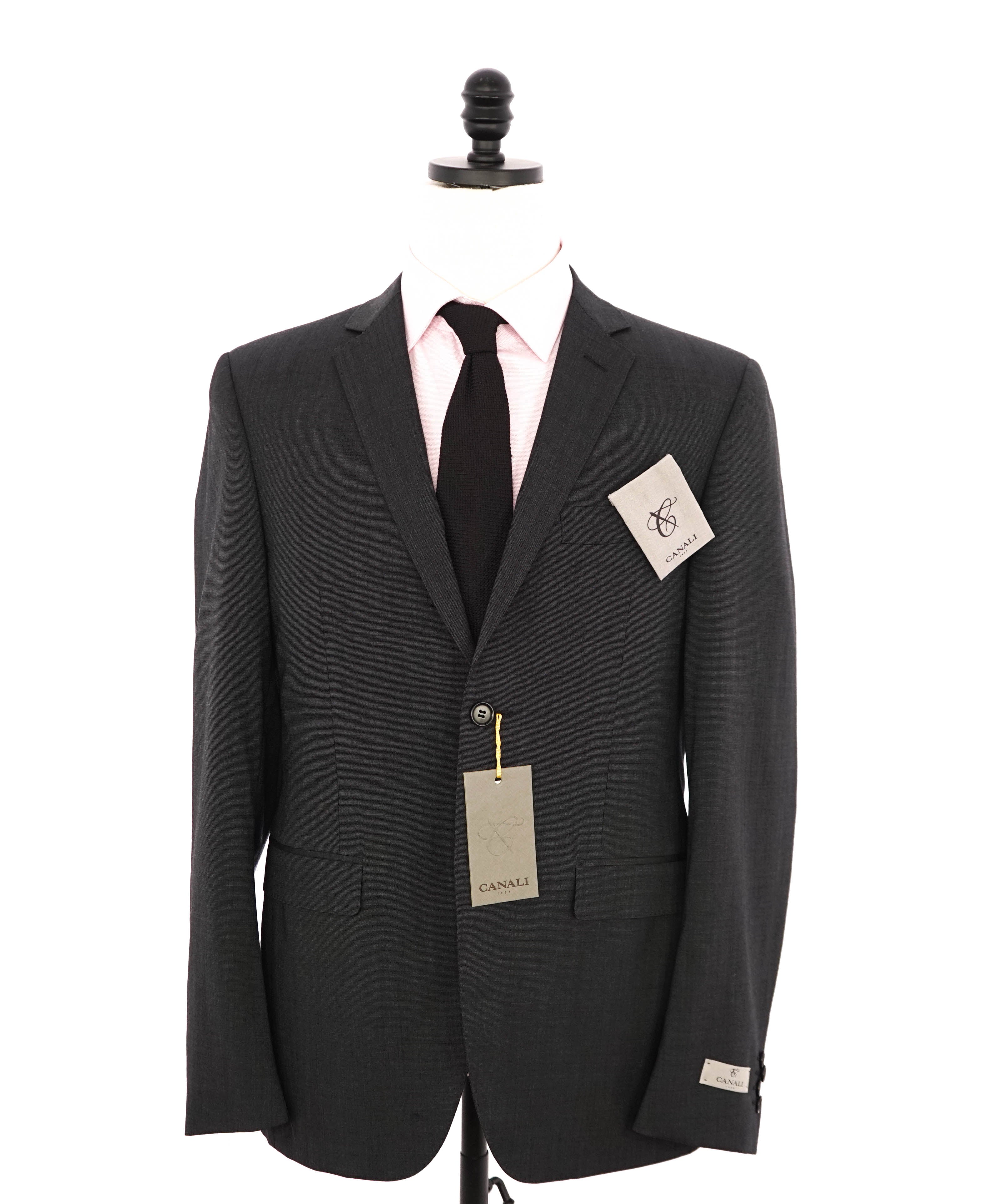 $2,000 CANALI - Charcoal SLIM *TRAVEL* Notch Lapel Suit - 40R