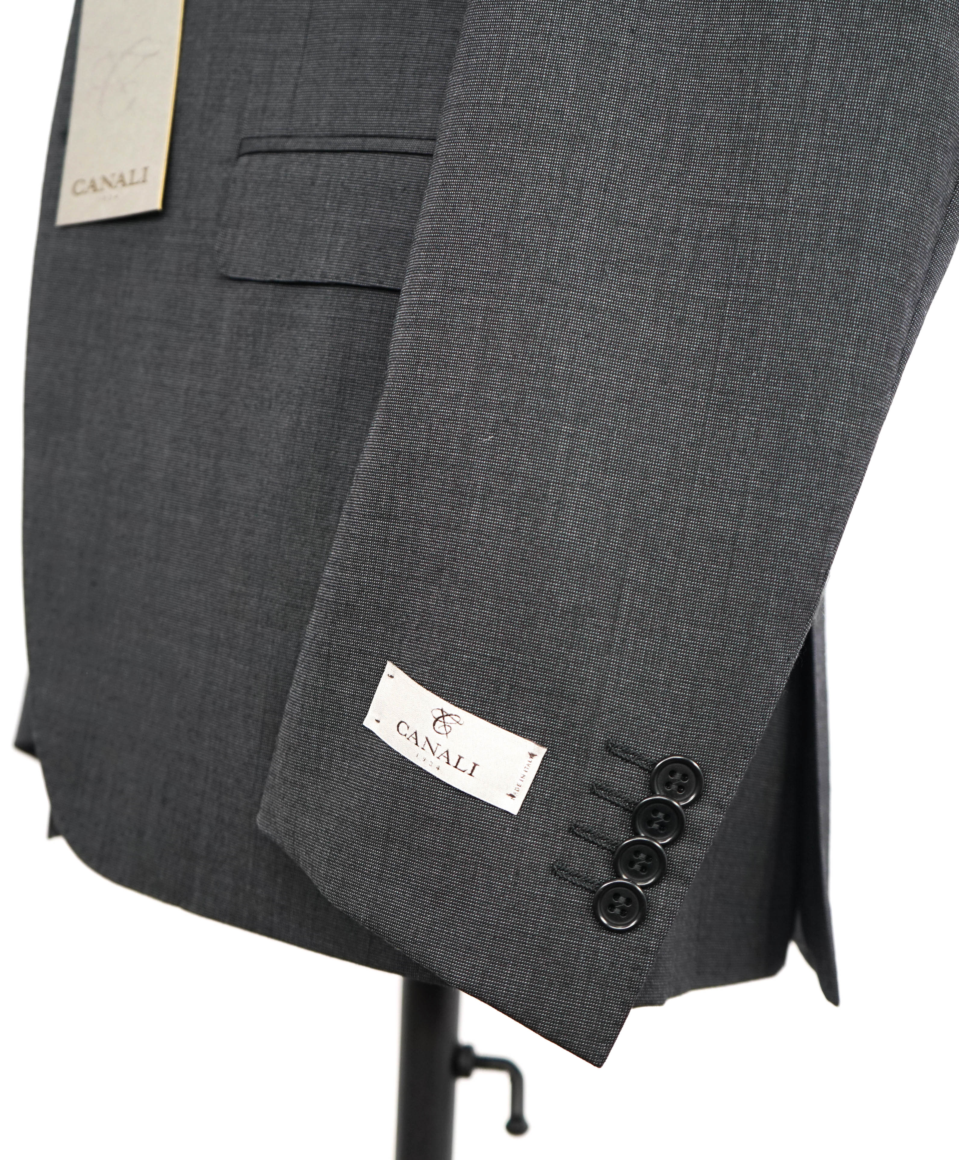 $2,000 CANALI - Charcoal SLIM *TRAVEL* Notch Lapel Suit - Fits 38R (50EU)