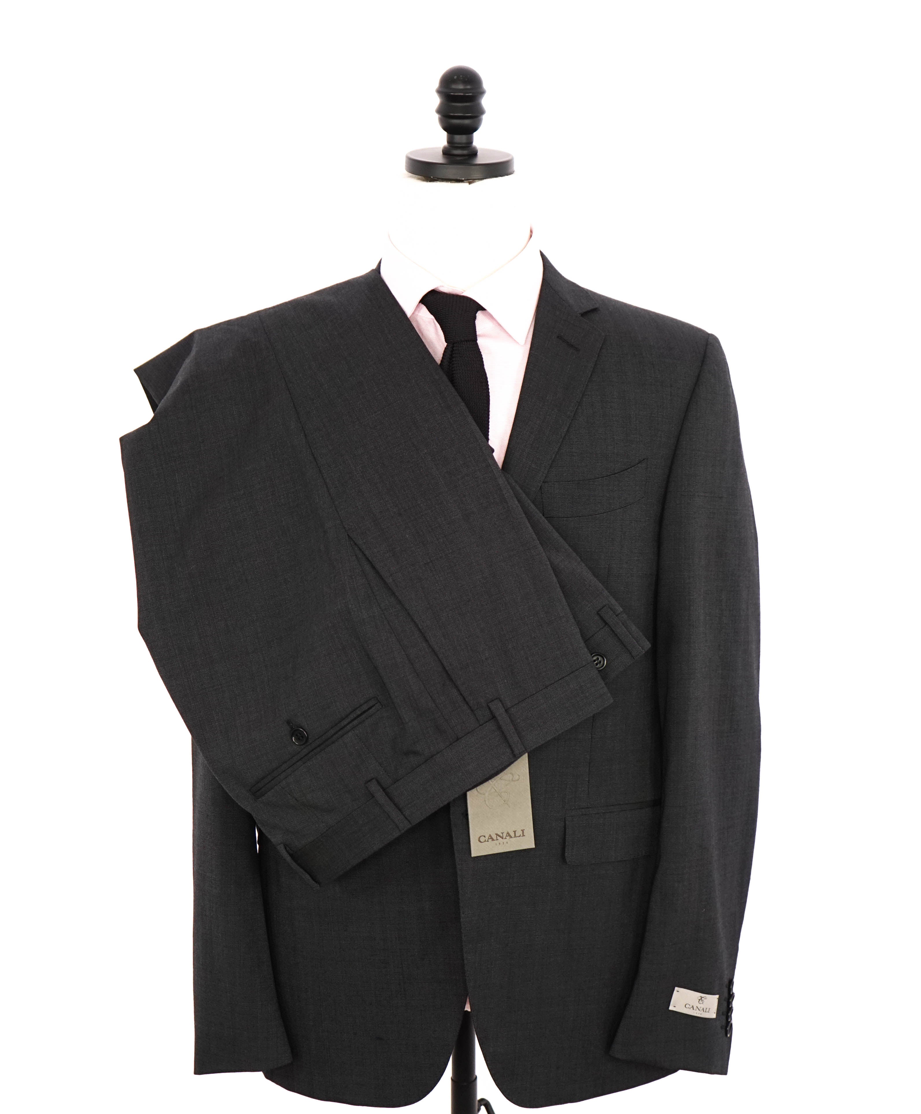 $2,000 CANALI - Charcoal SLIM *TRAVEL* Notch Lapel Suit - 40R