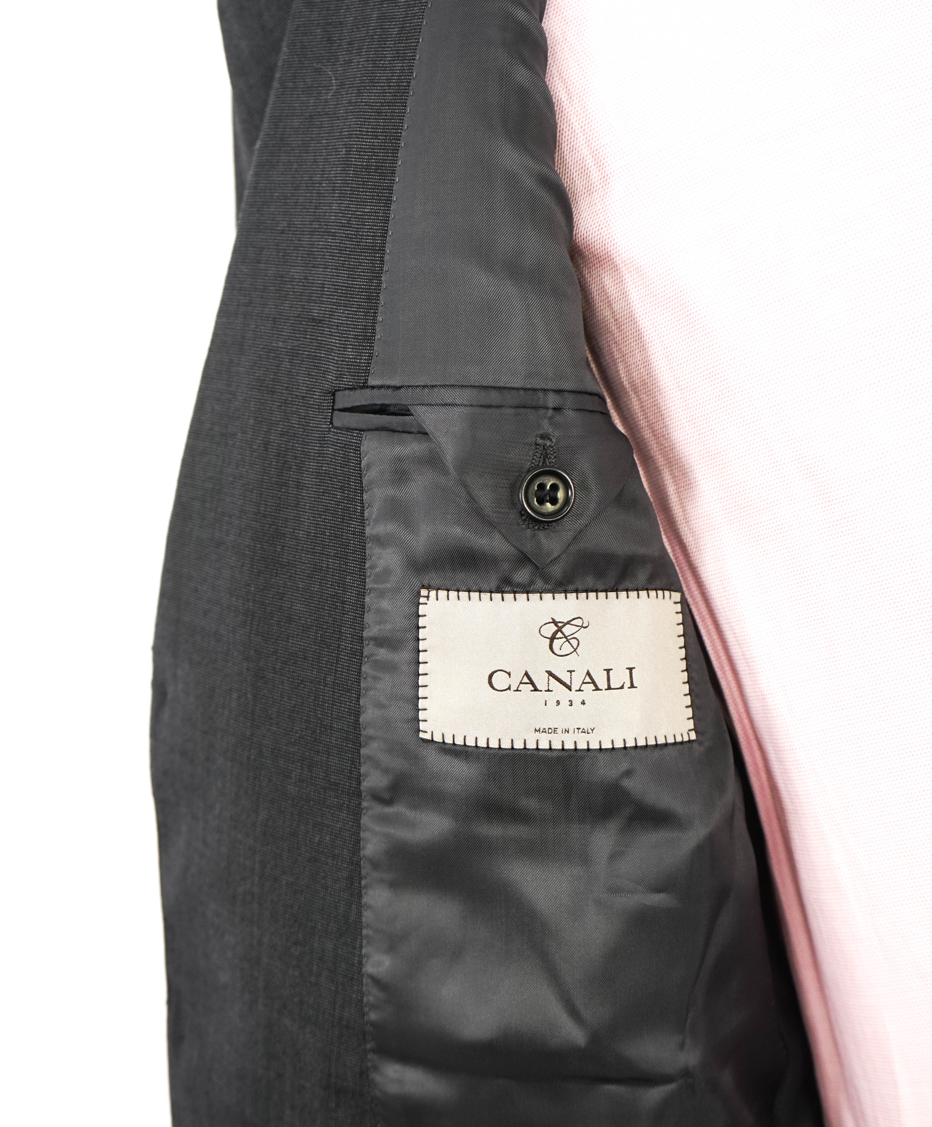 $2,000 CANALI - Charcoal SLIM *TRAVEL* Notch Lapel Suit - 40R