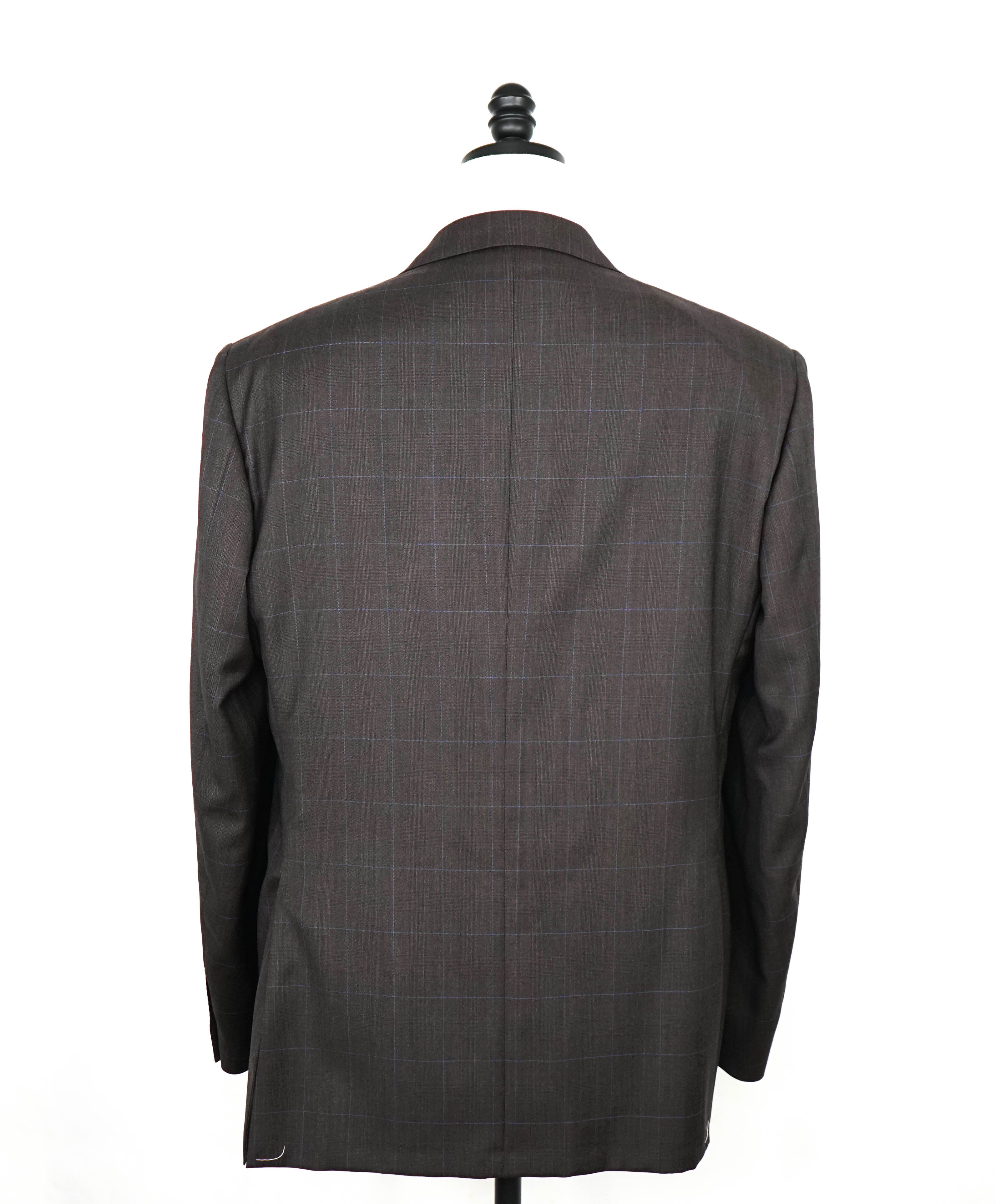 CORNELIANI - Brown & Blue Windowpane NOTCH LAPEL Wool Suit - 46R