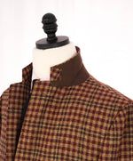 $9,600 KITON - *PURE CASHMERE* Brown Check Plaid RED MOP BUTTON Blazer - 42L