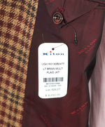 $9,600 KITON - *PURE CASHMERE* Brown Check Plaid RED MOP BUTTON Blazer - 42L