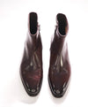 $1,295 SANTONI - Side Zip Ankle High Dress Boots in Brown Leather - 7 US (6 IT)