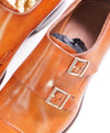 $1,595 SANTONI - "GOODYEAR WELT” Brown Cognac Monk Strap Loafers - 7 US (6 IT)