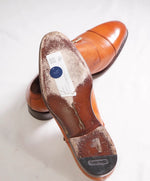 $1,595 SANTONI - "GOODYEAR WELT” Brown Cognac Monk Strap Loafers - 7 US (6 IT)