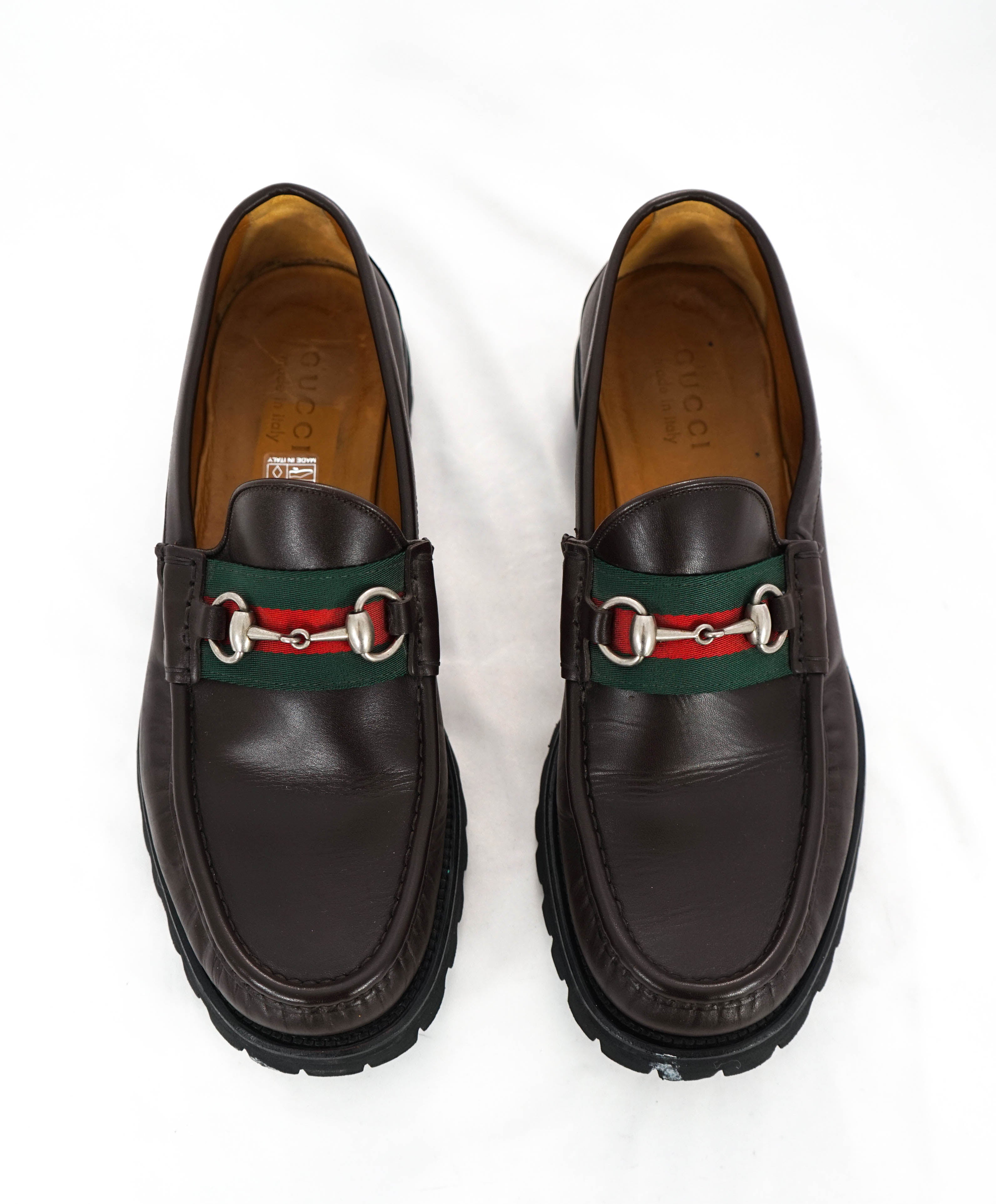 GUCCI - WEB Horse-bit Loafers Brown Iconic Style - 9.5US (9 G)