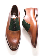 $875 BARKER BLACK - "ALTHORP" Brown/Green Suede Leather Oxford - 9 US (8 UK)