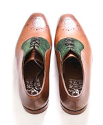 $875 BARKER BLACK - "ALTHORP" Brown/Green Suede Leather Oxford - 9 US (8 UK)