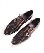 $1,595 SANTONI - "GOODYEAR WELT” Brown Monk Strap Loafers - 6 US (5 IT)