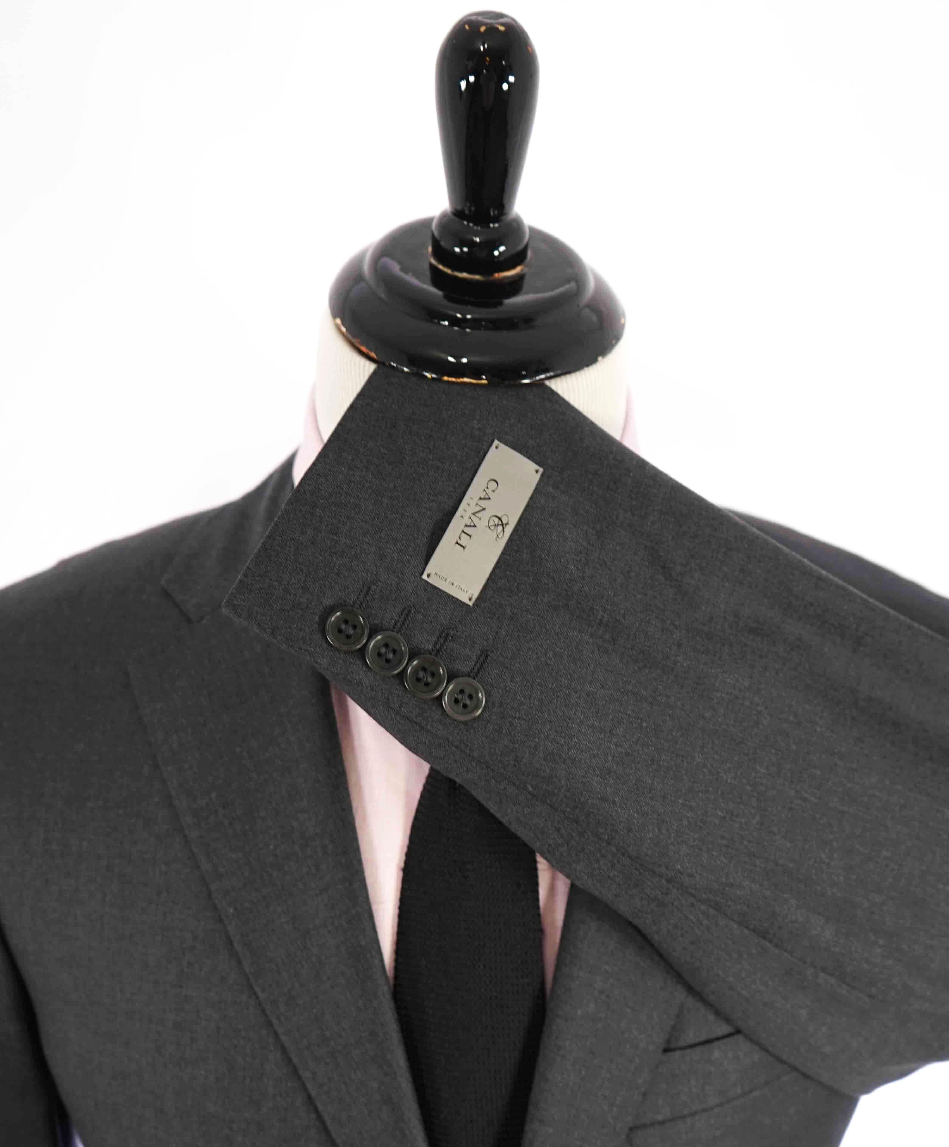 $2,000 CANALI - Charcoal Gray *CLOSET STAPLE* Notch Lapel Suit - 44R