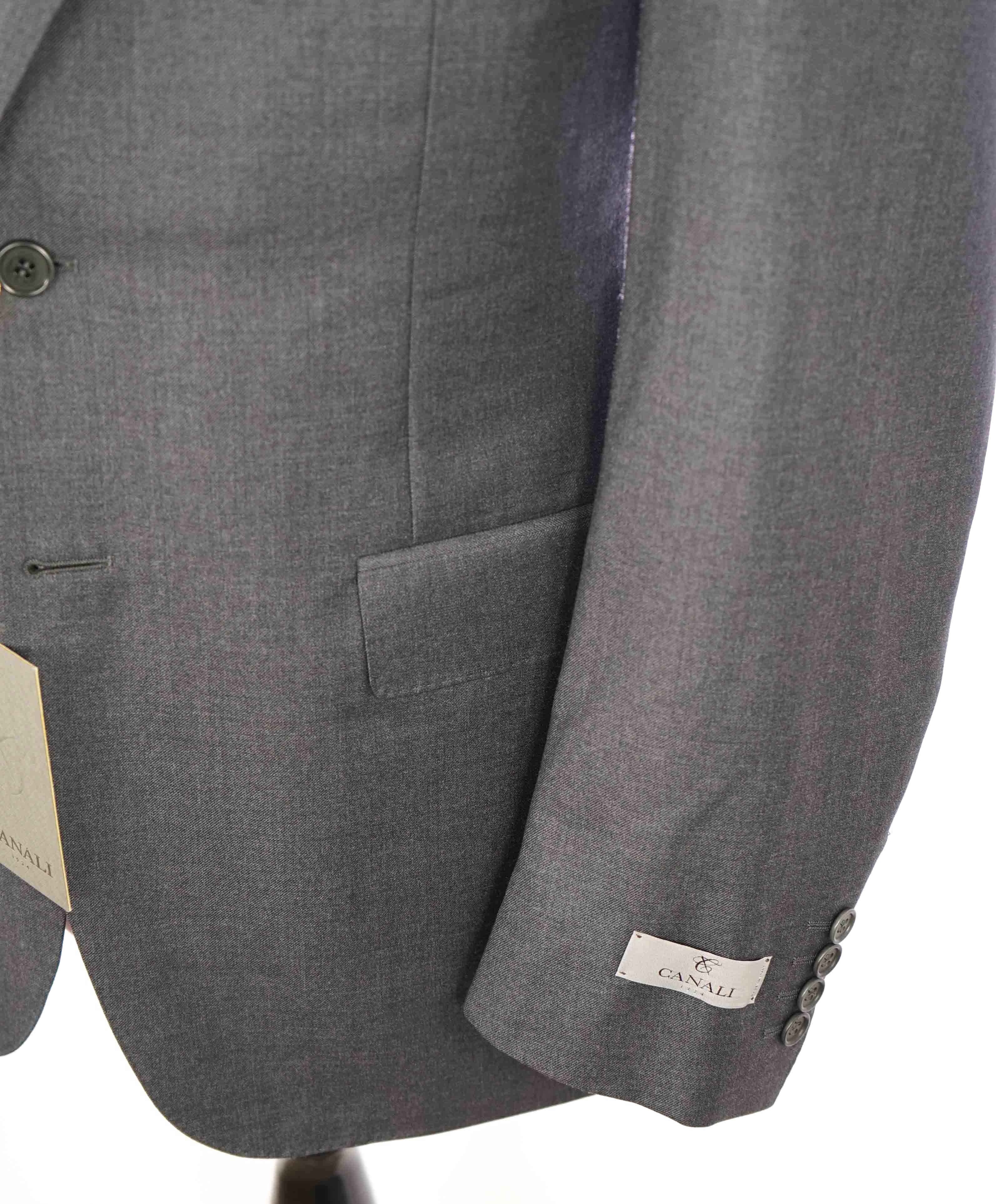 $2,000 CANALI - Charcoal Gray *CLOSET STAPLE* Notch Lapel Suit - 44L 35W