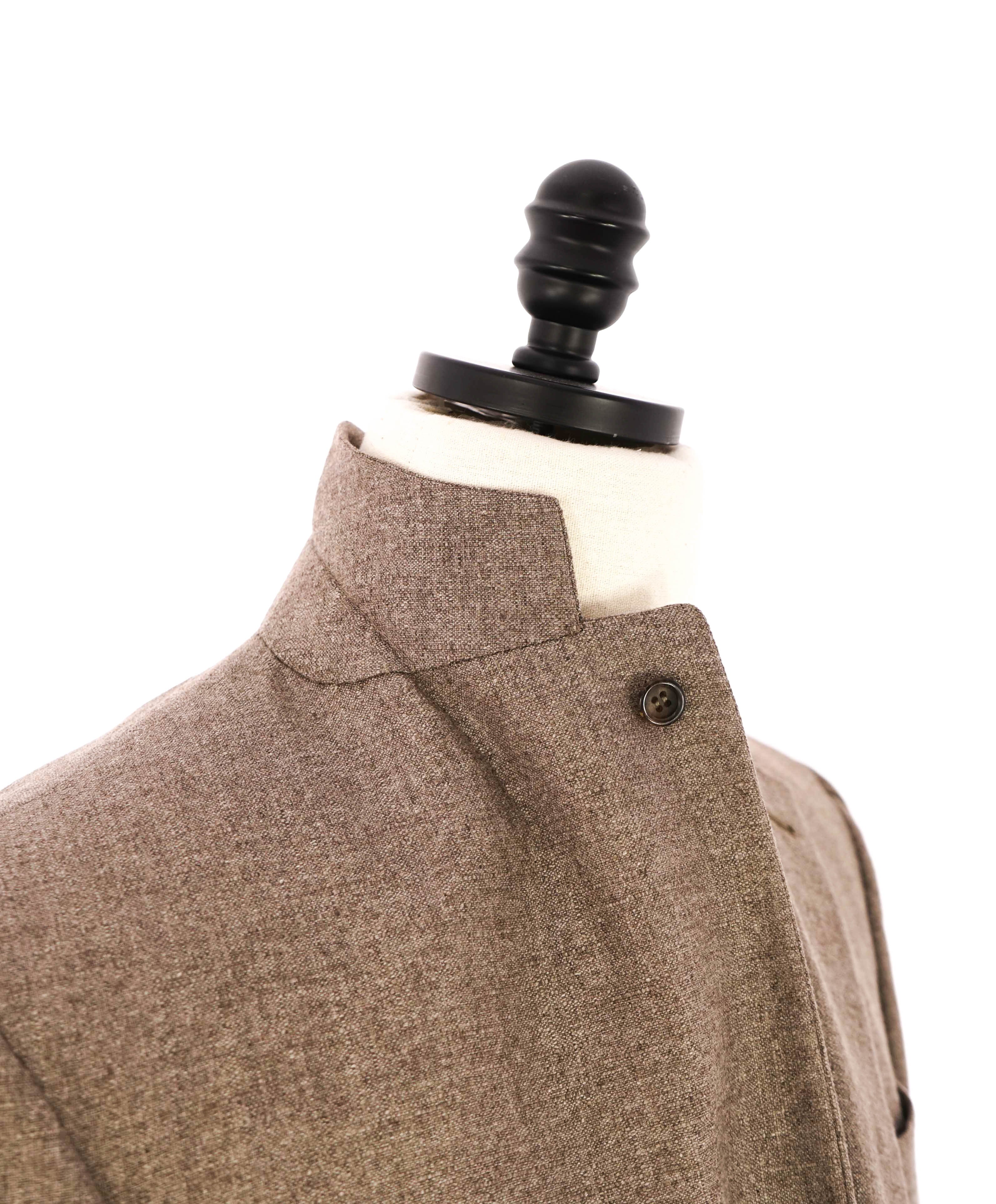 $2,395 CANALI - CASHMERE / SILK Neutral Brown Coat / Blazer - 40R