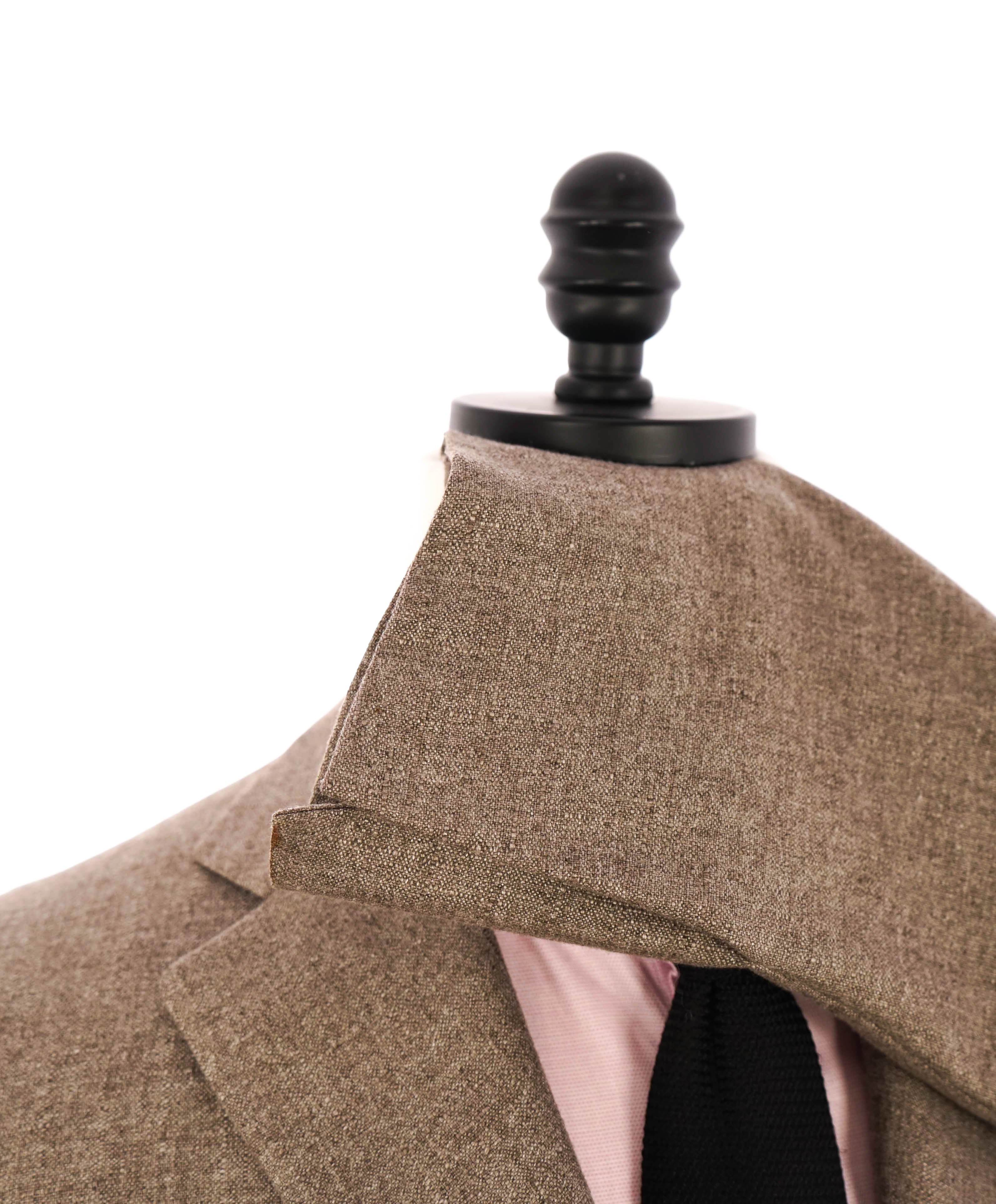 $2,395 CANALI - CASHMERE / SILK Neutral Brown Coat / Blazer - 40R