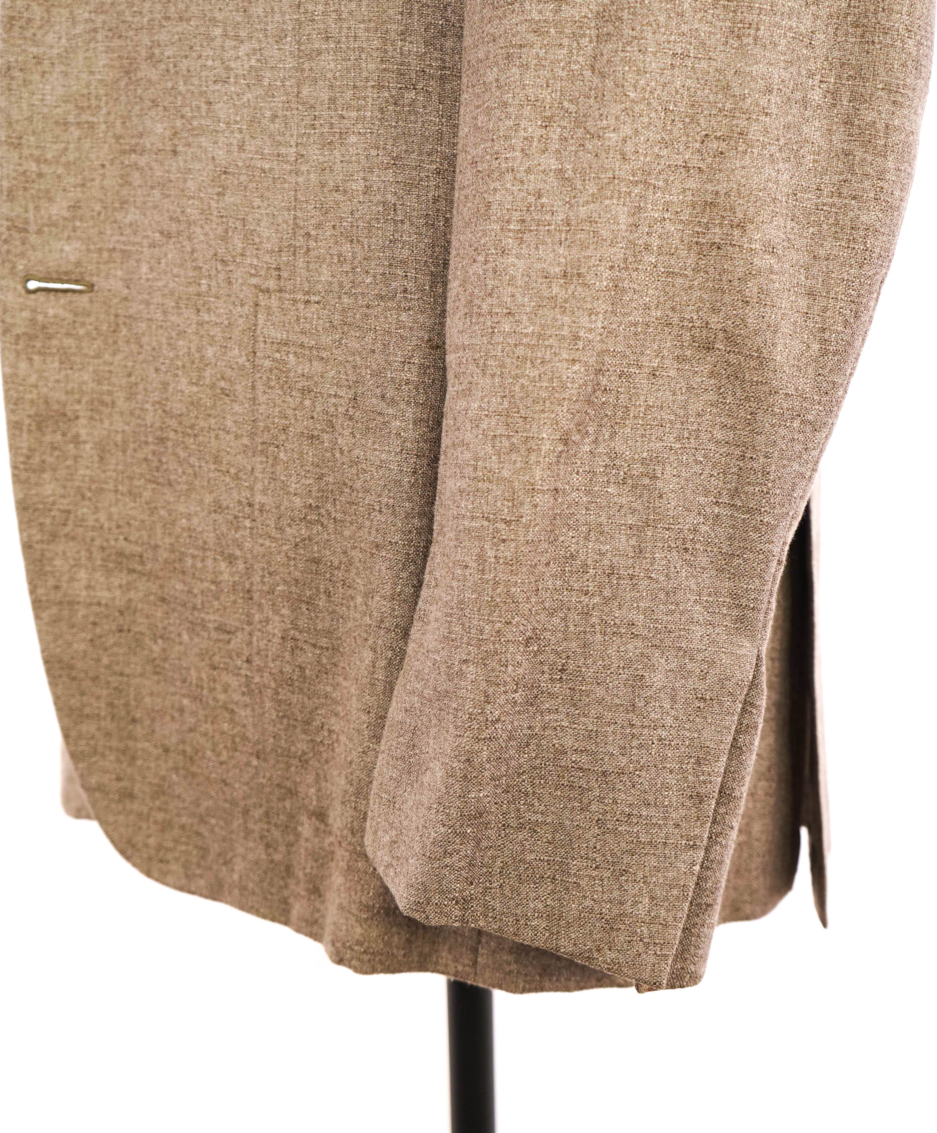 $2,395 CANALI - CASHMERE / SILK Neutral Brown Coat / Blazer - 40R