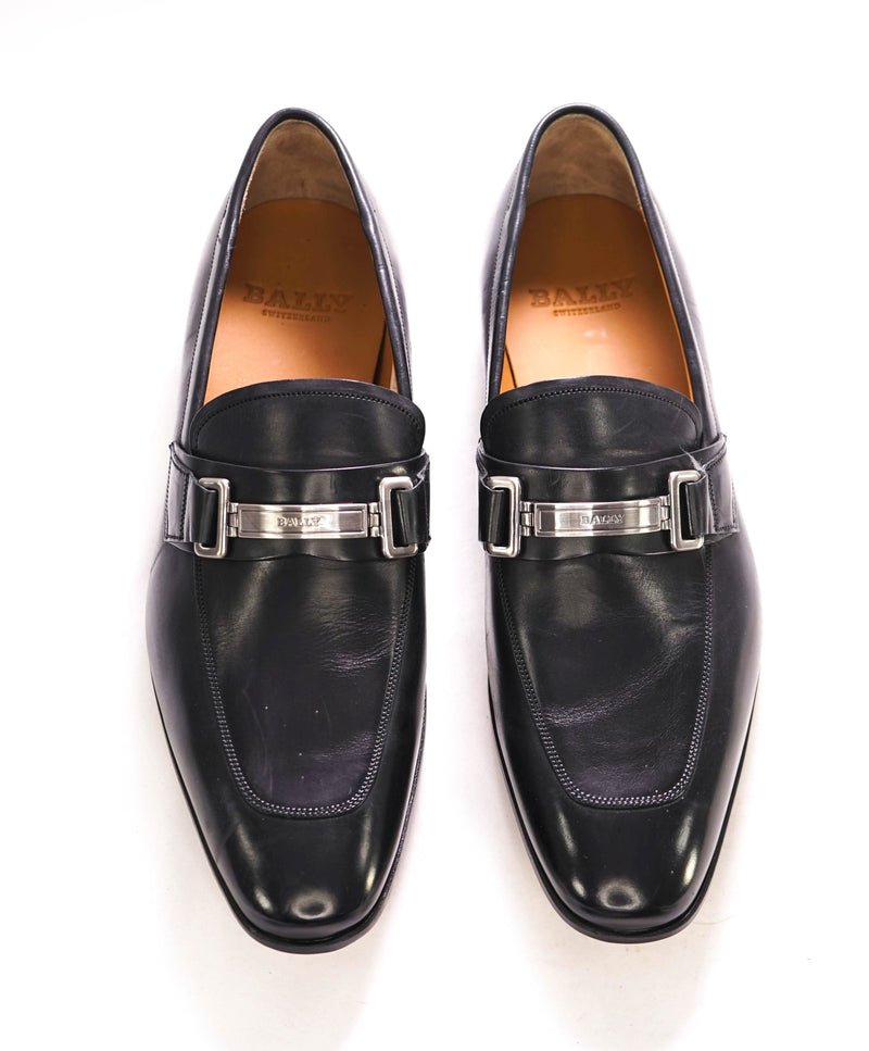 BALLY - Horse-bit Logo Black SLip-On Round Toe Loafers - 8.5 US (7.5 UK)