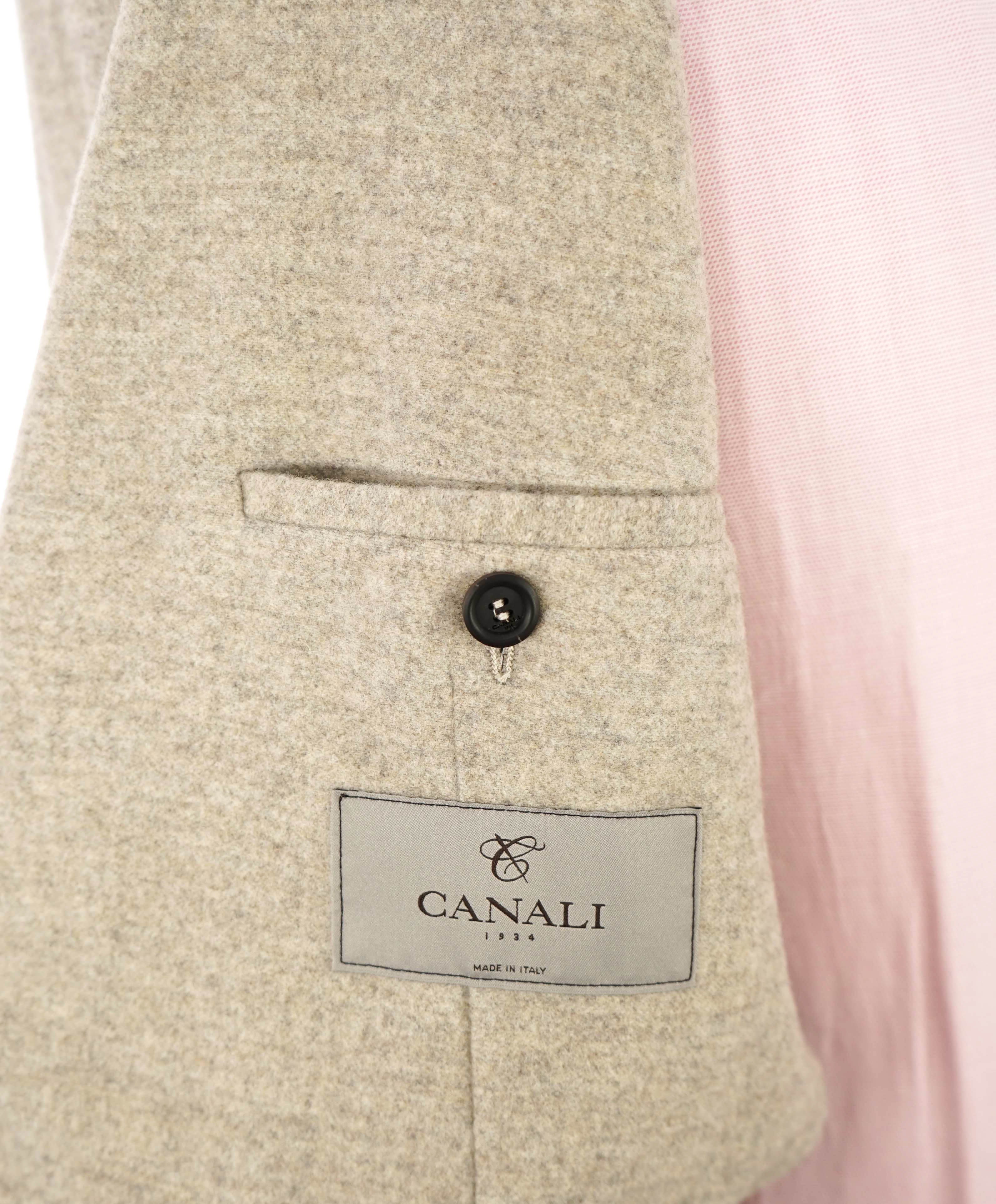 $2,195 CANALI - Wool/CASHMERE Neutral Suede Accent Coat/Blazer - 44R