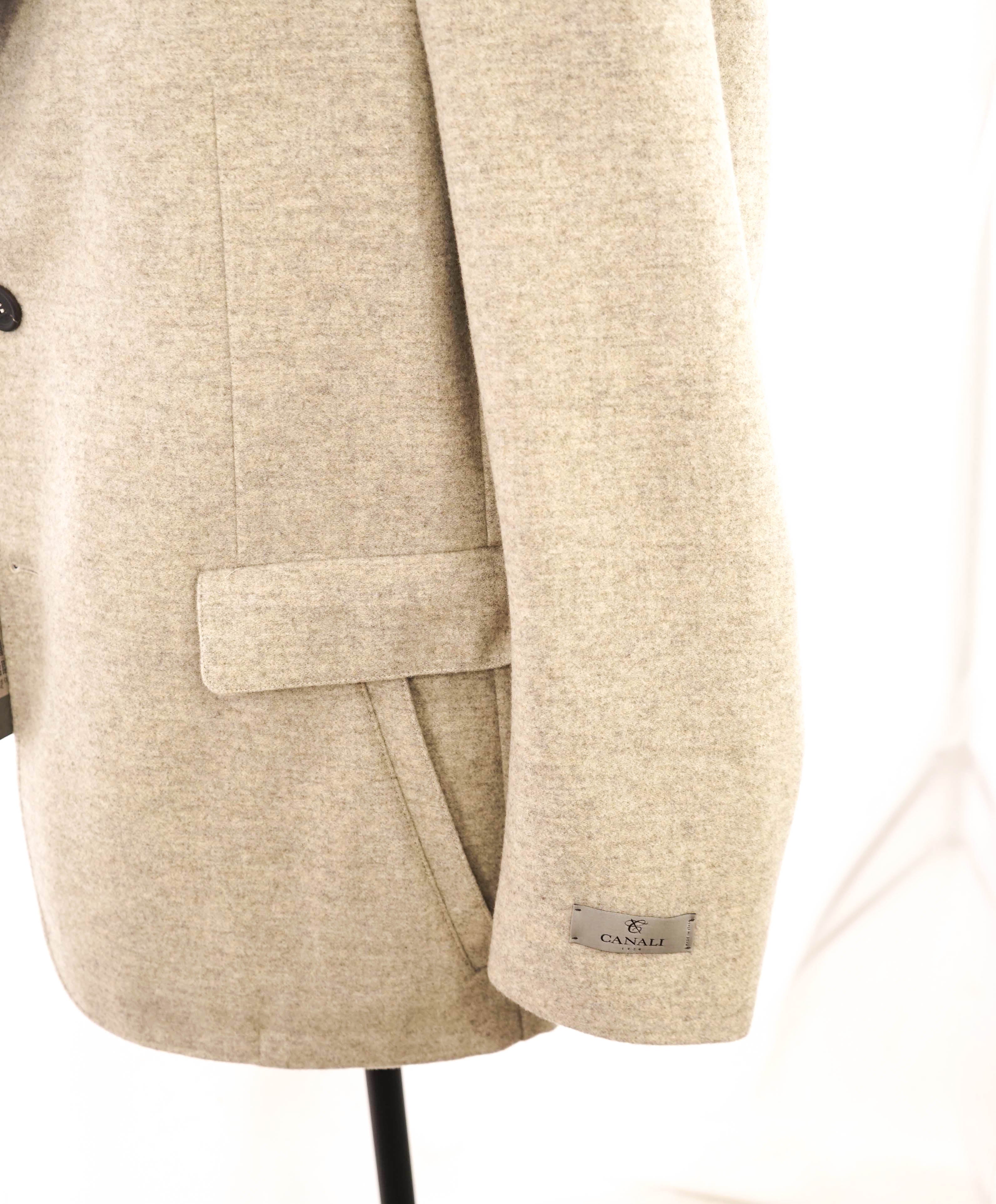 $2,195 CANALI - Wool/CASHMERE Neutral Suede Accent Coat/Blazer - 44R