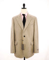 $2,195 CANALI - Wool/CASHMERE Neutral Suede Accent Coat/Blazer - 44R