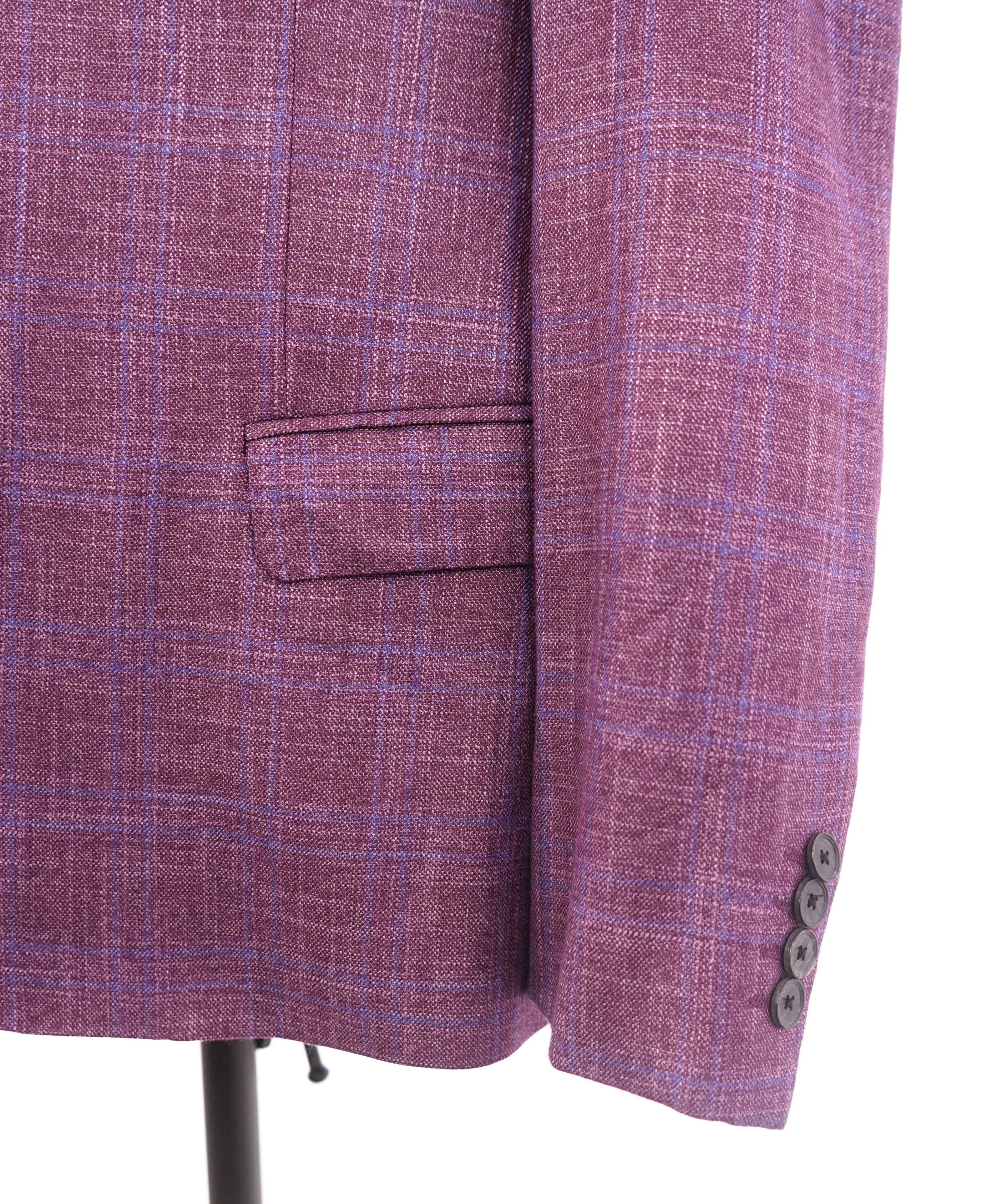 $1,595 EMPORIO ARMANI- *G lIne* Pink/Blue Check Blazer - 42R